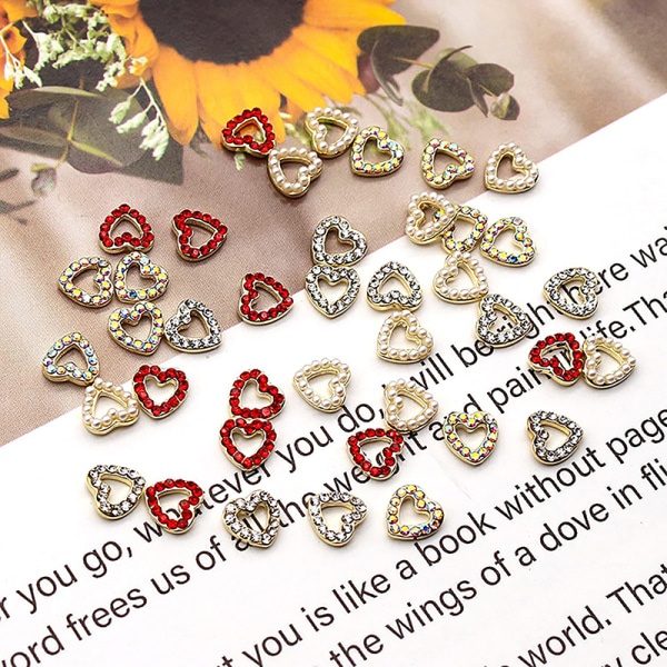 5 STK Hallow Heart Nail Art Charms Legering Nail Decoration Diamond A