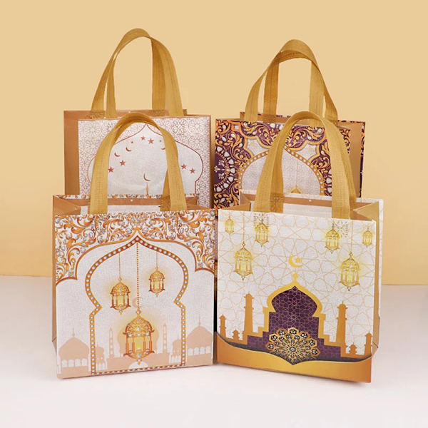10 st Eid Mubarak presentpåse Nonwoven kakgodisförpackningspåse A2