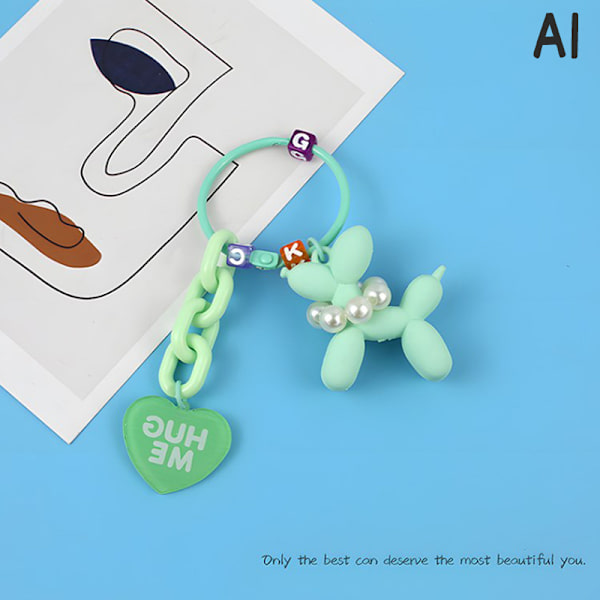 Muoti Stereo ja Heart Balloon Dog Avaimenperä Avaimenperä Crea A8