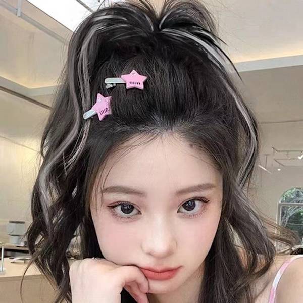 Synteettinen Claw Clip Ponytail Hiustenpidennykset Lyhyt Kihara Natura Light brown