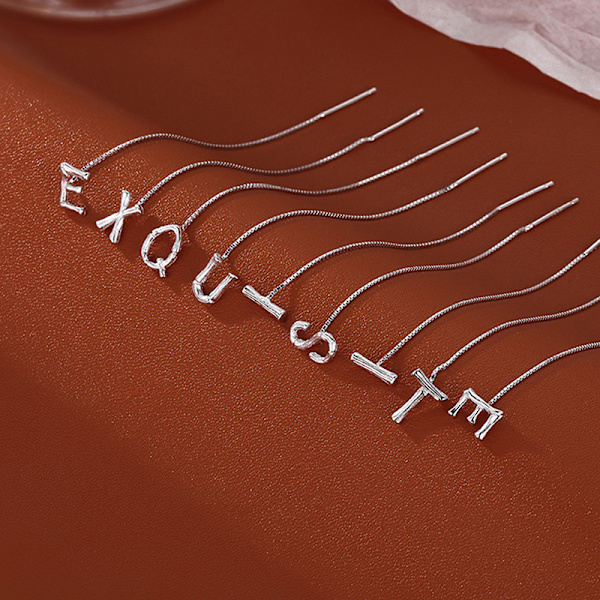 Bokstaver Øredobber Line For Women Letter Chain Dusk Drop Hangin Y