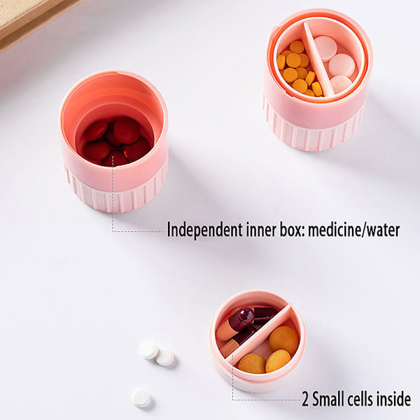 4 In 1 Pill ter Medicine Crusher Grinder Grinder Splitter Porta White