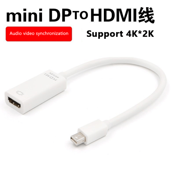 Mini DP-HDMI-sovitinmuunnin 4K*2K-video o Kaapeli PC-televisioon Black 1080P