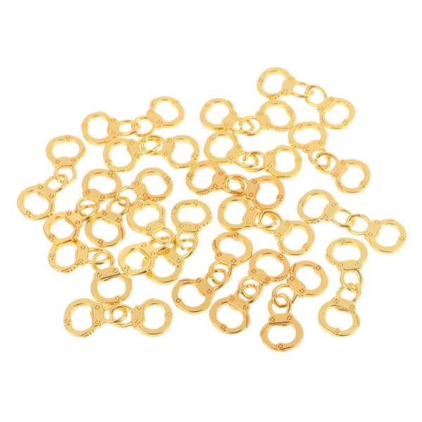 20 st legerade simulerade små handbojor berlocker kopplingar länk Ha Gold 20Pcs