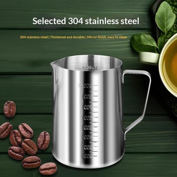 500/700/1000ml Målebægre i rustfrit stål med gradueringer Silver B