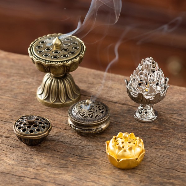 Buddhistiske redskaber Røgelsebrænder Lotus Røgelsekar, Arkaisk C 3