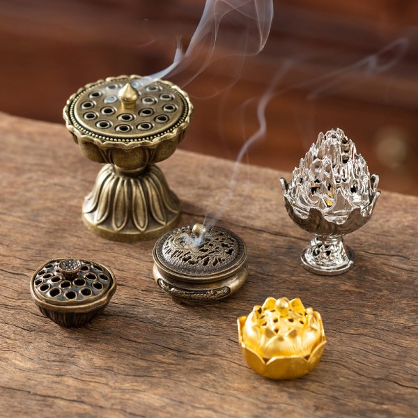 Buddhistiske redskaper Røkelsesbrenner Lotus Røkelse Røkelsekar Arkaisk C 2
