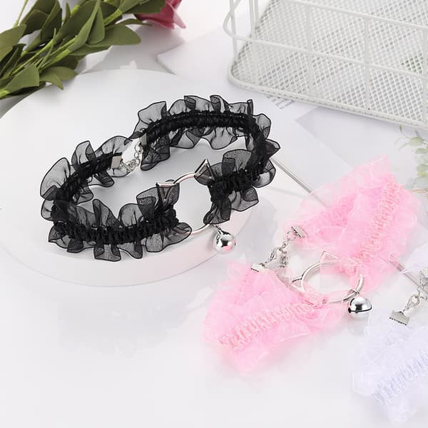 Justerbar blondechoker med Bell Sweet e Gothic Choker-kjede White