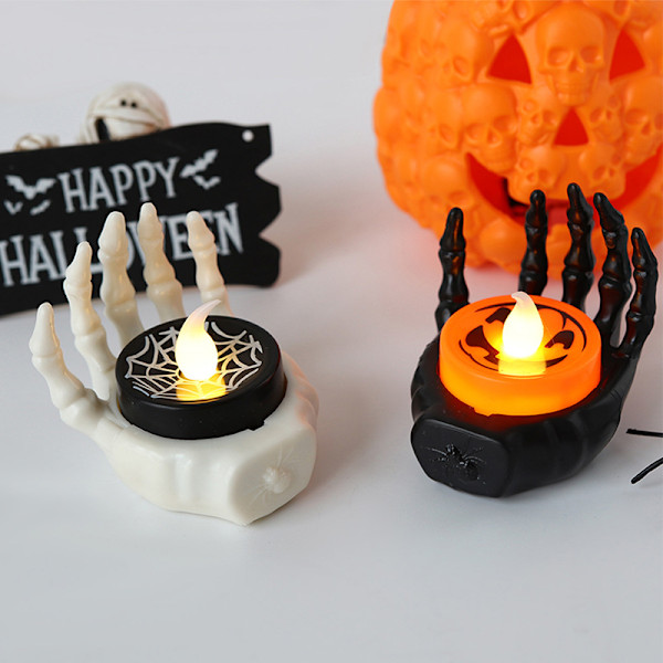 Lyslampe LED DIY Sikkerhet Halloween Rekvisita Atmosfære Dekor Black