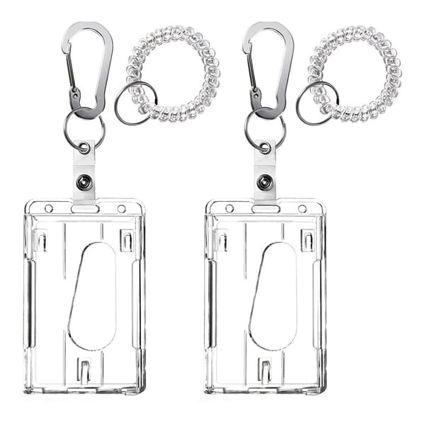 1/2PCS Transparent korthållare infällbar nyckelring repa A12
