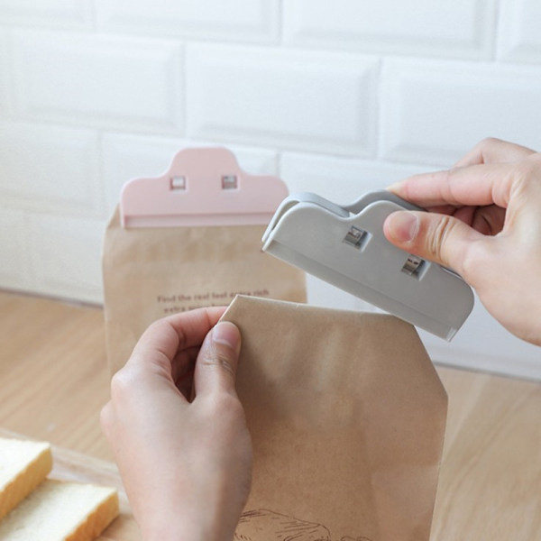Forseglingsclips Tørret frugtpose Snackclips Fugtsikker plast Beige