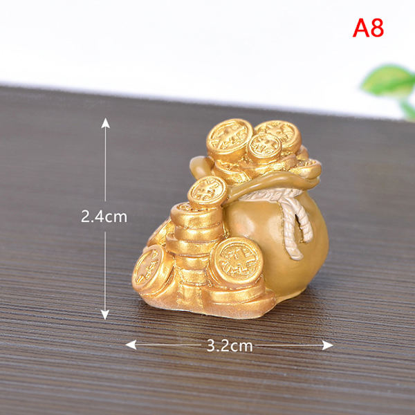 Feng Shui Auspicious Fa Cai Penger Tre Gullbar Bag Lykkelig For A8