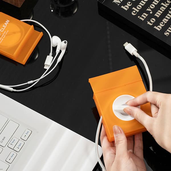 Bærbar Firkantet Kabelorganisator Ledningsstyring USB-kabelopruller set S