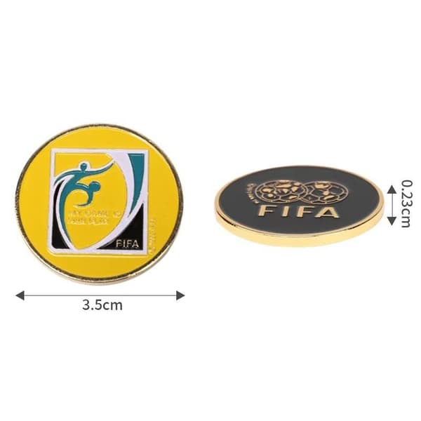 Zinklegering Side Pick Fodboldtræning Dommer Flip Mønt Side T CVA