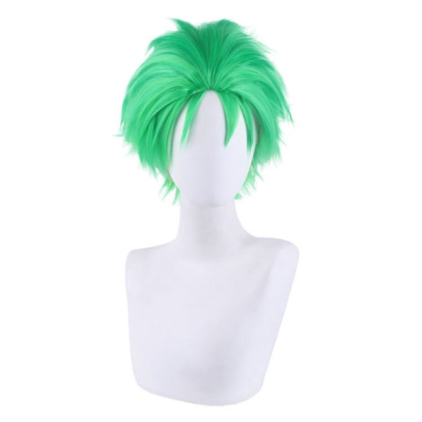 Anime ONE PIECE Slicked-back grøn paryk Short Layer Roronoa Zoro