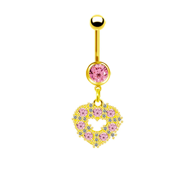Mode sommerfugl navle ring hjerte zirkon navle ringe Bo 4