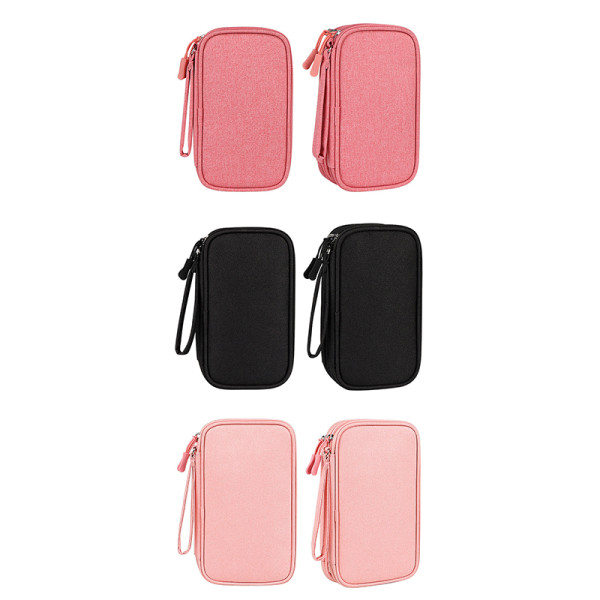 Wire Bag Reise Bærbar Oppbevaring Data Cable Organizer Hodetelefon Pink L