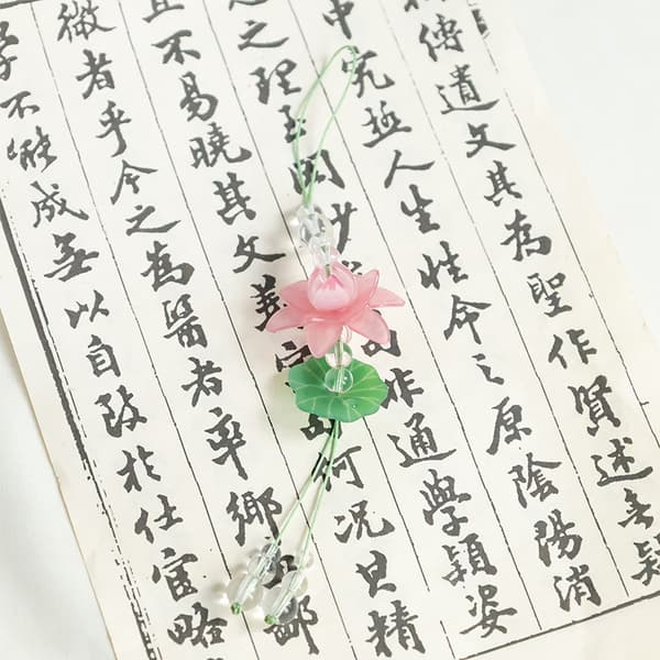 1 stk sommerrosa lotus telefon sjarm anheng simulert blomst perle