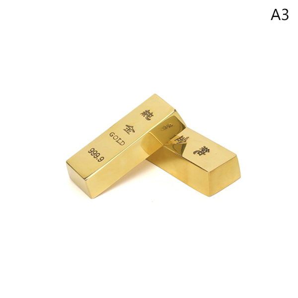 Ren kobber imiteret guldbar bar barre ingot messing solid rekvisitter gol 6.3cm