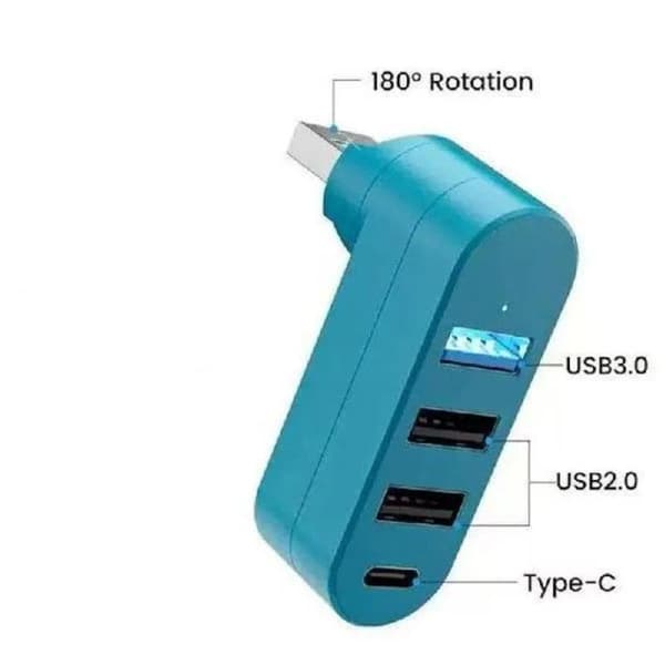 180 roterbar USB 30 Hub 3 4 portar Typ C Splitter Höghastighets D A1
