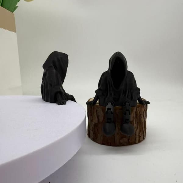 Spøgelsesstatue Ornament Ansigtløst Spøgelse 3D-printet Gotisk Dødsstatuette Black