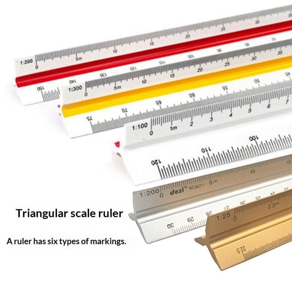 30 cm triangulär skalstock 1:20-1:500 metrisk arkitekt ingenjör 02 plastic