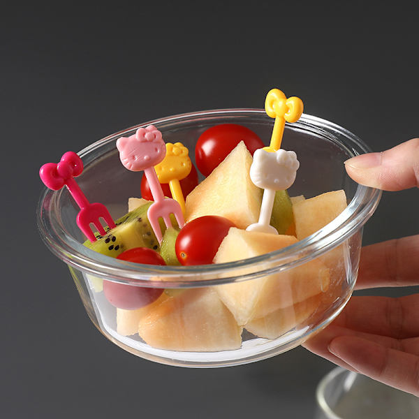10 stk Ktiiy Cartoon Mini Fruktgaffel lery Fruktgaffel Forrett S