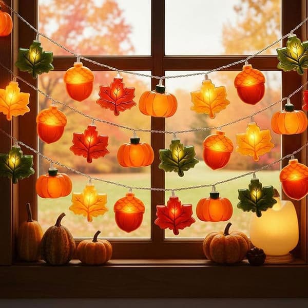 1,5 m LED-blad græskar nød lyskæde til hjemmet Halloween Tak B size1