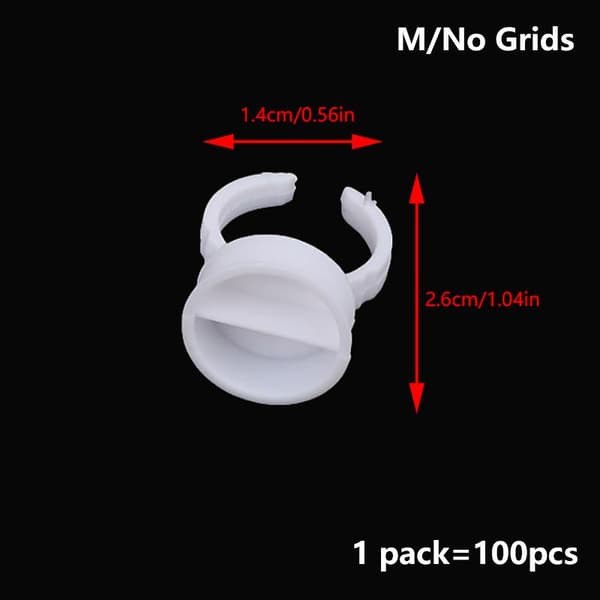 100 STK Engangs Plast Sminke Ringer Limholder For Øyevipper A3
