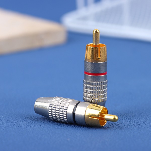 2st RCA hankontakt Non Solder Plug Adapter För o Kabel Plus 2Pcs