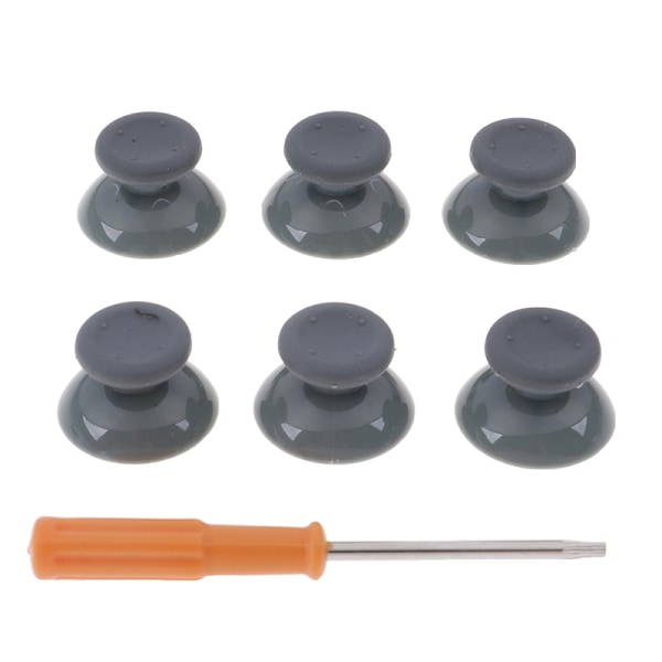 7stk/sett 3D Analog Stick Thumbsticks Caps Reparasjonsdeler Verktøy For Gray