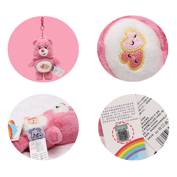 14 cm e Bear Plyschleksak Carebears Rainbow Bear Care Bear Pendant red