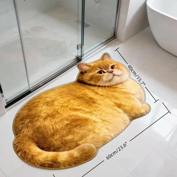 3D e Kattformad Diatomit Badrumsmatta Superabsorberande Halkfri A3
