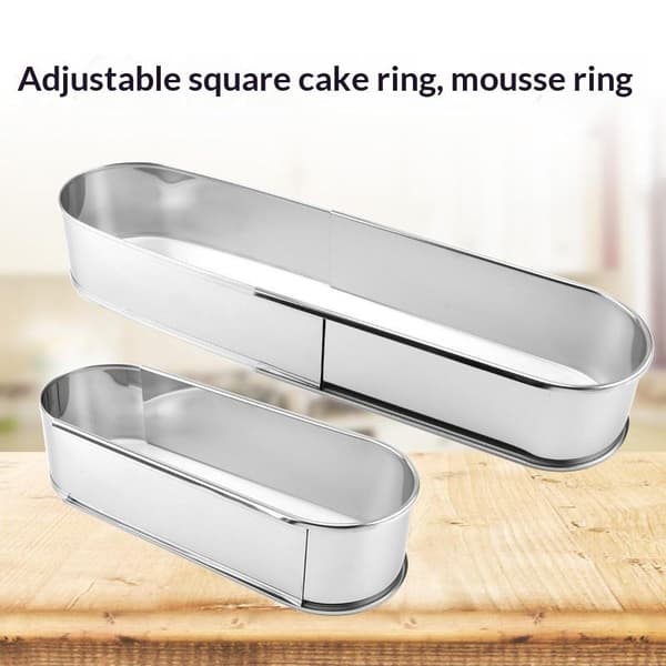 Justerbar Oval Kakeringform i Rustfritt Stål for Mousse Bakverk