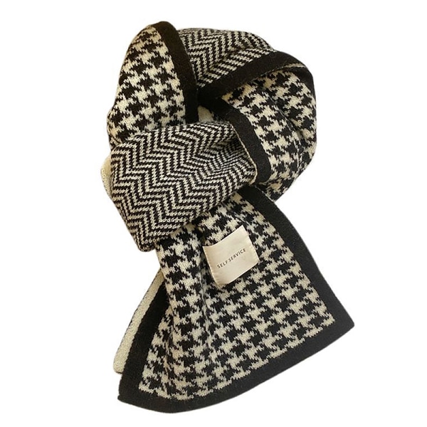 Kvinnors Thousand Bird Checker Stickad Scarf för höst och vint A1