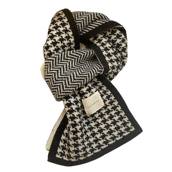 Kvinnors Thousand Bird Checker Stickad Scarf för höst och vint A2
