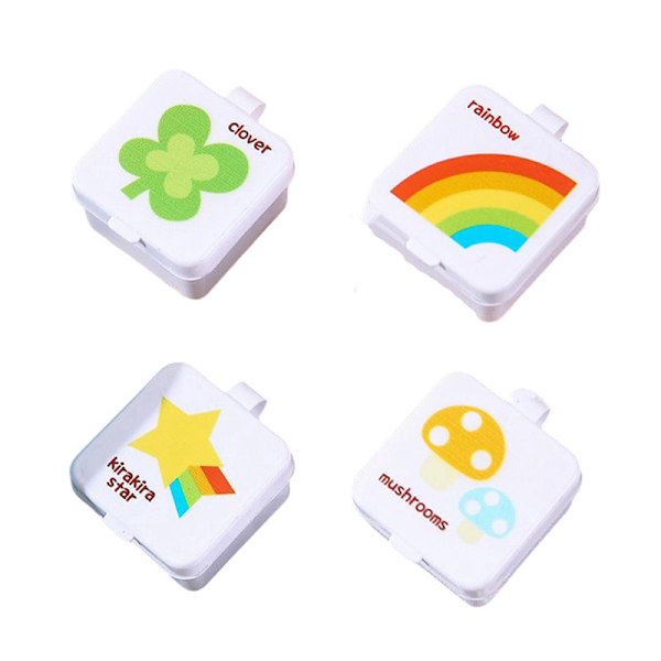 1/4 kpl Mini Neliömäinen Kannettava Kastikkepullo Bento-Pullotusastia 4Pcs