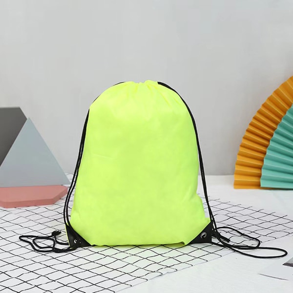 210D Polyester Vanntett Sammenleggbar Bundle Pocket Shop Ryggsekk Fluorescence green