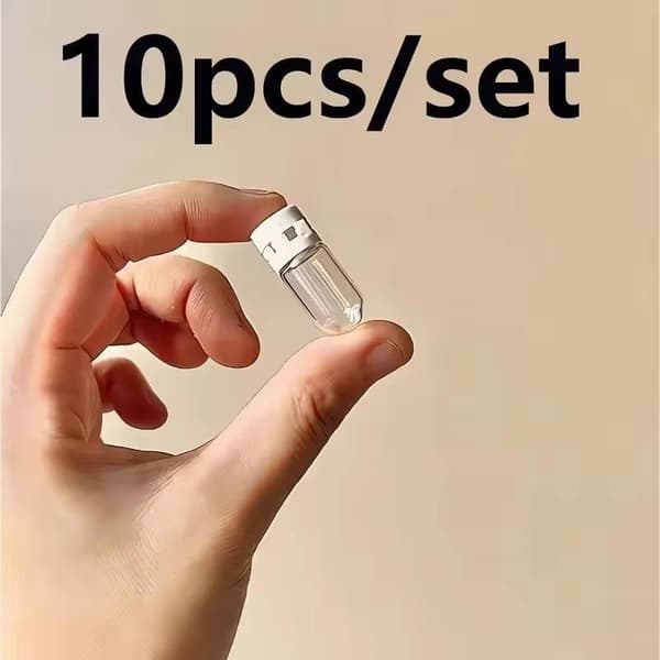 10 Mini Reseflaskor, Läckagesäkra Bärbara Transparenta Tomma Glasflaskor 10pcs