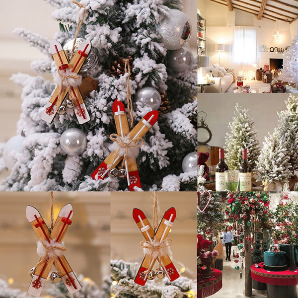 Joulun riippuva riipus reki Xmas Tree Home Decor Nukkekoti White