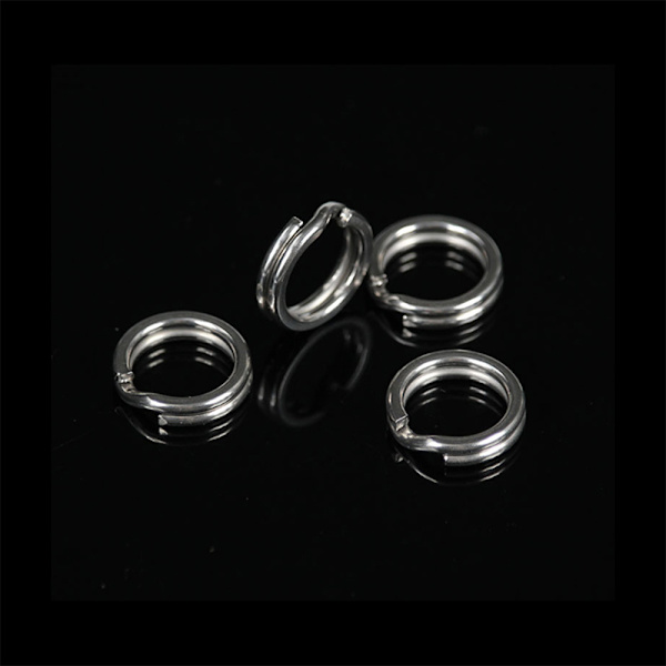 100 stk Fishing Split Rings 2,5-8mm Bait Snap Sølv Rustfri S 4