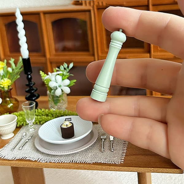 3 st dockskåp legering matlagning pepparkvarn flaska miniatyr M A7