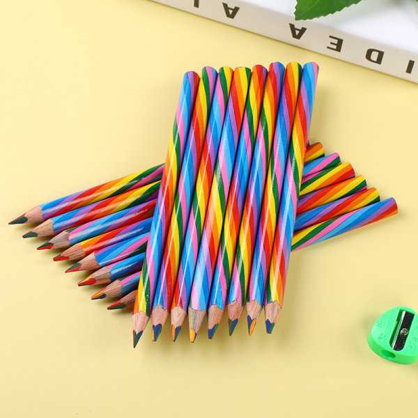 3 kpl / set Kawaii Rainbow Pencil 4 väriä Concentric Gradient Cra A1