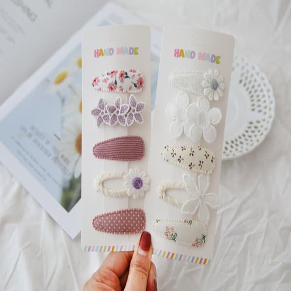 Hårnåle 5 stk. BB-clips sæt pastel blomsterhårspænder til piger StyleB