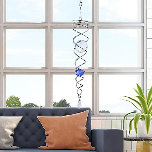 Sun Catcher Wind Spinner Dekorativ Spiral Spiral Wind Spinner Blue