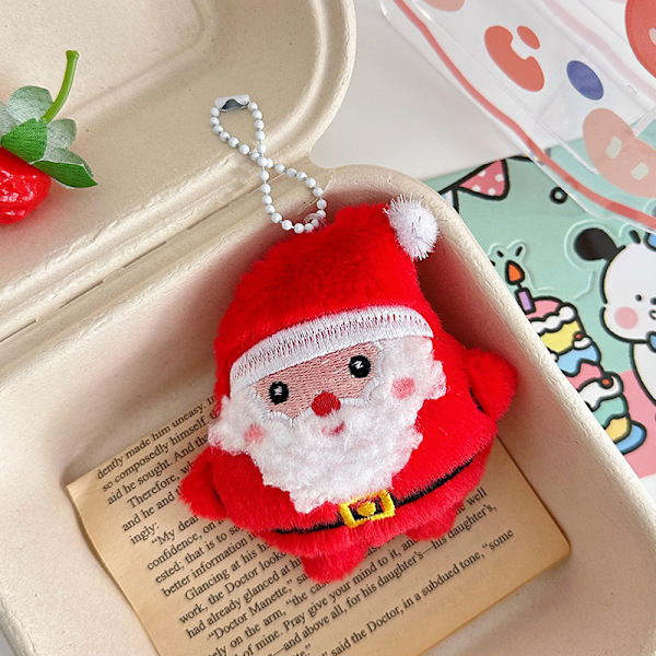 Cartoon Plush Santa Claus Christmas Tree Pendant Keychain Bag D A4