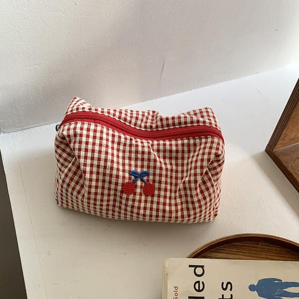 Enkel polyesterternet makeuptaske Multifunktionel stof toilettaske Large