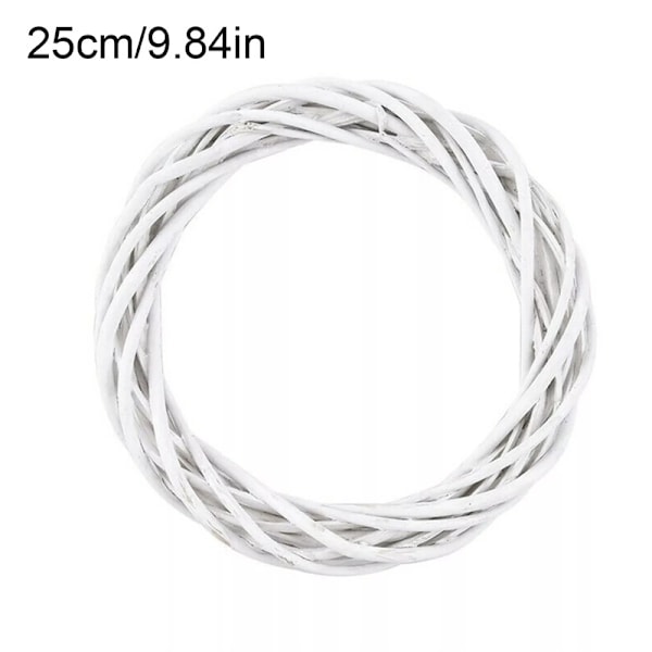 Bryllups Rattan Ring Krans Vikket Vine Girland Hængende Fest Cr White 25cm