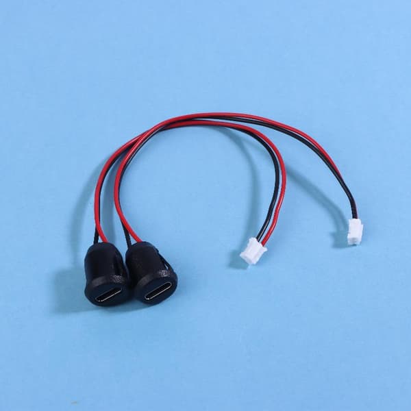 2/5/10PCS Anslutning Typ-C Hona Chassi 2 Pin Typ-C Hona S Black 5Pcs