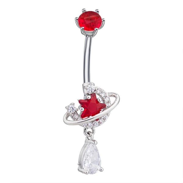 Krystall Dingle Navlepiercing Ringer Rustfritt Stål Zirkon Univer D